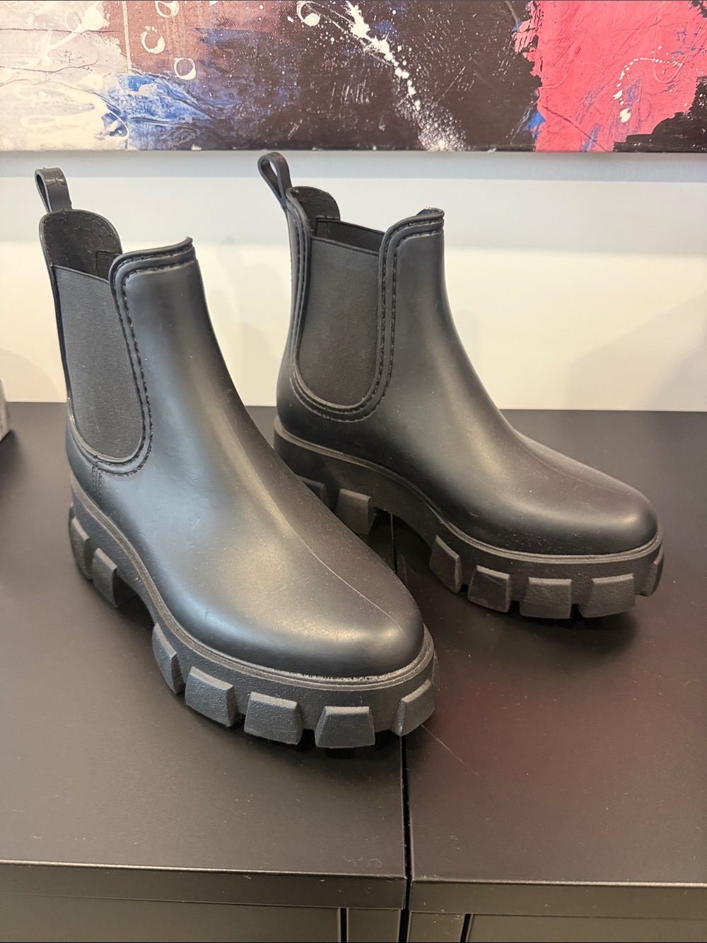 Chunky Chelsea Ankle Boots - Black